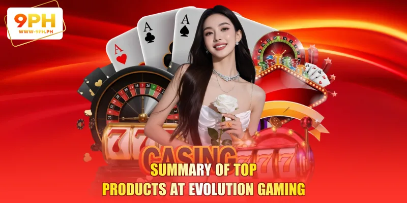 Summary of top products at Evolution Gaming